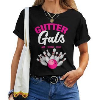 Gutter Gals Bowling Team Name Girls Women T-shirt - Thegiftio UK