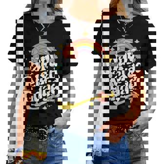 Happy Relaxed Engaged Behavior Analyst Aba Therapist Groovy Women T-shirt | Mazezy