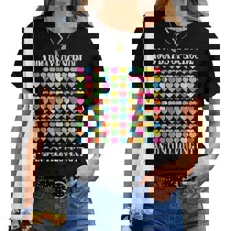 Heart Love 100 Days Ofchool Teacher Boy Girl レディースTシャツ - Kawaiitshirt