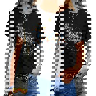 Horse Lover Majestic Horse 馬のグラフィック デザイン 長袖tシャツ レディースTシャツ - Kawaiitshirt