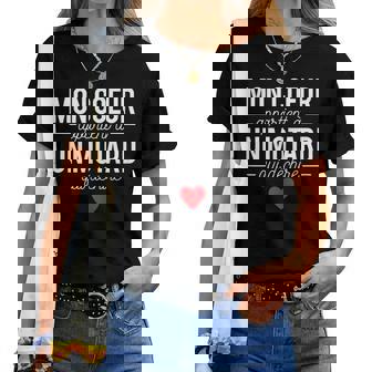 Humour Couple Mon Coeur Appartient A Un Motard Qui Déchire T-shirt femme - Cadeauxyz