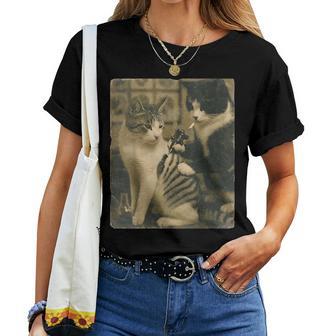 Intage Cats Tatouage Encres Chat Artiste Drôle Meme T-shirt femme - Cadeauxyz