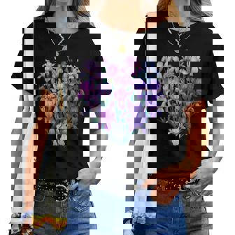 Iris Flower Graphic Colorful Floral Plant Iris Girl Women T-shirt | Mazezy