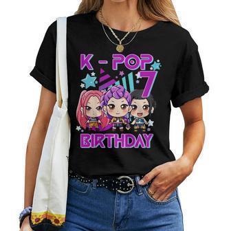 It's My 7Th Birthday Cute Chibi Kpop 7Th Birthday Girl Women T-shirt - Thegiftio UK