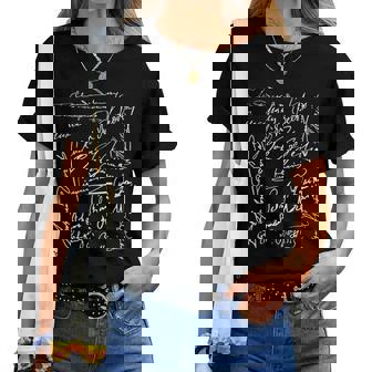 Jaydens Classical Music Merch Nero Classica Con Firme Di Bach Beethoven Mahler Mozart Rossini Maglietta da donna - Novitaregali