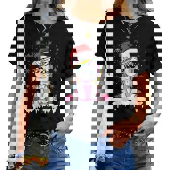 Joli Père Noël Licorne De Noël Pour Enfants Et S T-shirt femme - Cadeauxyz