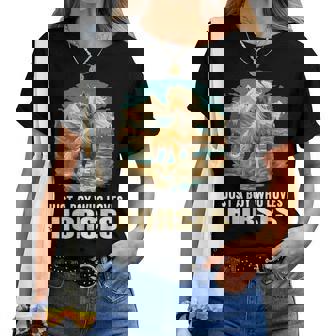 Just A Boy Who Loves Horses Horses Horse Women T-shirt | Mazezy