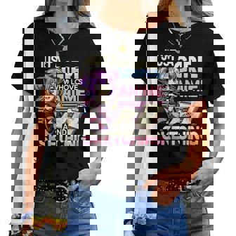 Just A Girl Who Loves Anime And Sketching Otaku Anime Women T-shirt | Mazezy