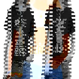 Just A Girl Who Loves Bears Grizzly Brown Bear Bambini Ragazze Maglietta da donna - Novitaregali