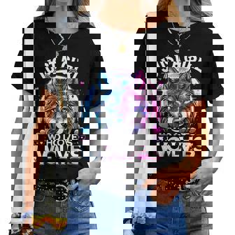 Just A Girl Who Loves Wolves Galaxy Space Wolf Women T-shirt | Mazezy