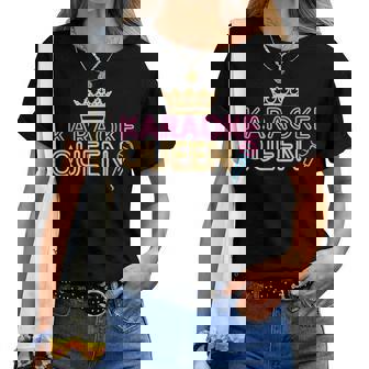 Karaoke Singer 80S Retro Vintage Karaoke Queen Women T-shirt - Thegiftio