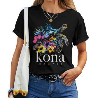 Kona Hawaii Sea Turtle Hawaiian Surfer Souvenir Women T-shirt - Thegiftio UK