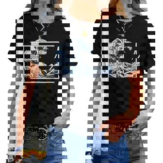 La Gran Ola De Fibonacci Frente A Kanagawa Cuello Camiseta de mujer - Regaloses