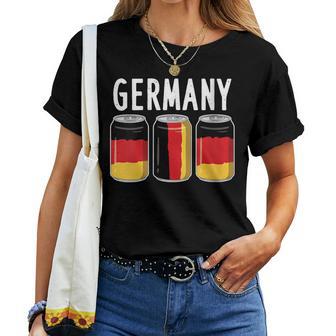 Latas De Bebidas Con La Bandera De Alemania Cuello Camiseta de mujer - Regaloses
