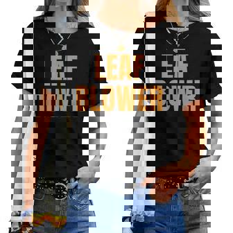 Leaf Blower Fall Leaves Halloween Couple Matching Women T-shirt | Mazezy