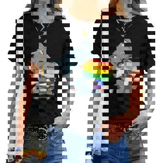 Lgbtq Pride Katze Rainbow Flagge Katzen T-shirt Frauen - Seseable