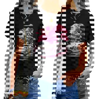 Love Jdm Race Girl Racer Car Sakura Pink Cherry Blossom Women T-shirt | Mazezy