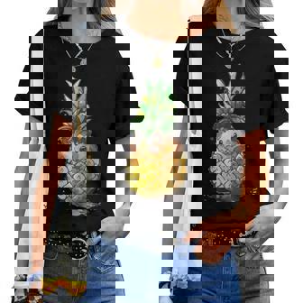 Lustige Ananas Igelträndeommer Igel Obst T-shirt Frauen - Seseable