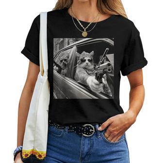Lustigesintage Gangster Cat Meme Cat Dad Graphic T-shirt Frauen - Geschenkecke