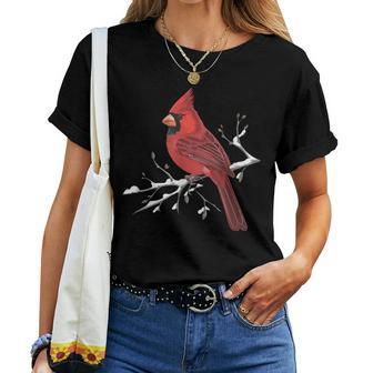 Majestic Red Cardinal Birdwatching Birdwatcher Bird Lover Women T-shirt - Thegiftio UK