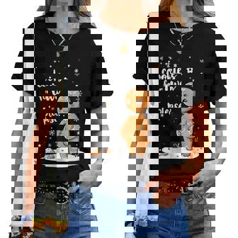 Manger Des Biscuits De Noël Pour Deux Annonce De Grossesse De Noël T-shirt femme - Cadeauxyz