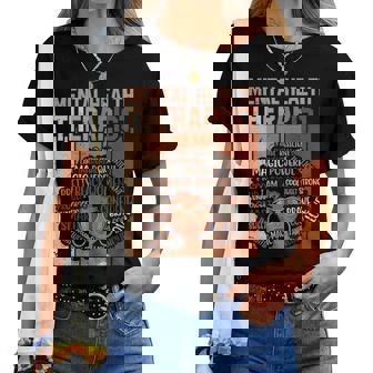 Mental Health Therapist Afro Black History Month Women T-shirt | Mazezy