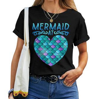 Mermaid At Heart Top Mit Meeresfischschwanz Tiefsee-Meerjungfrauen-Muscheln T-shirt Frauen - Geschenkecke