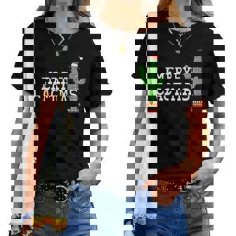 Merry Cactmas Cactus Albero Di Natale Luci Deserto Cactus Maglietta da donna - Novitaregali