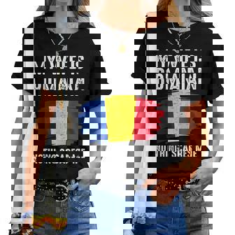 Mi Esposa Es Rumana Rumania Orgullo Bandera Patrimonio Raíces Orgulloso Camiseta de mujer - Regaloses