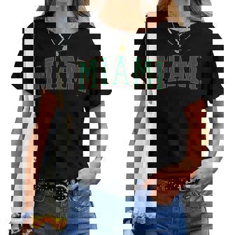 Miami Throwback Print Classic Vintage Women Women T-shirt | Mazezy