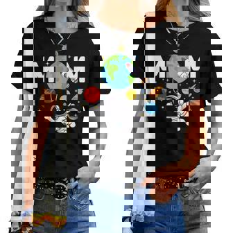 Mom Of The Birthday Astronaut Space Lover Family Matching Women T-shirt | Seseable UK