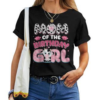 Mom Of The Birthday Girl Farm Cow Family Birthday Decoration Women T-shirt - Thegiftio UK