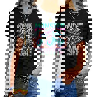 Monster Truck Aunt Monster Truck Are My Jam Truck Lovers Women T-shirt | Mazezy