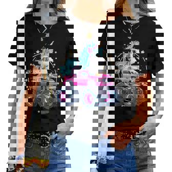 Monster Truck Unicorn Girl Birthday Party Monster Truck Women T-shirt - Thegiftio