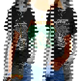 Monstera Skull Plant Lover Grunge Gardener Skeleton Women T-shirt - Thegiftio