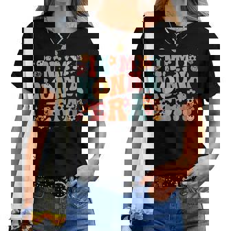 Mother's Day Store Ideas Retro Groovy In My Nonna Era Baby Announcement Small Black Women T-shirt - Thegiftio