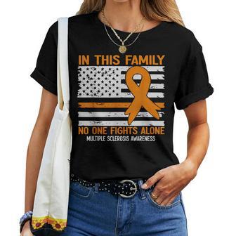 Multiple Sclerosis Awareness Ms Awareness Flag Usa Women T-shirt - Thegiftio