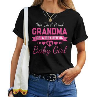 New Baby Announcement 1St Time Proud Girl Grandma Women T-shirt | Mazezy