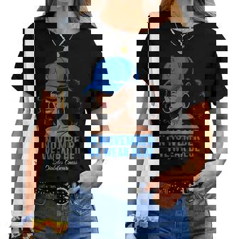 In November We Wear Blue Black Diabetes Awareness Women T-shirt | Mazezy