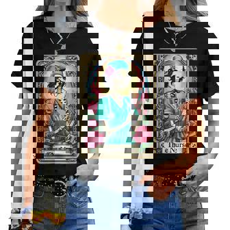 Nurse Skeleton Tarot Card Nursing Nurse Rn Lpn Np Emt Women T-shirt | Mazezy