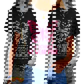 In October We Wear Pink Breast Cancer Awareness Butterfly Women T-shirt | Mazezy