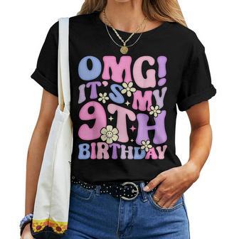 Omg It's My 9Th Birthday Girls Nine 9 Year Old Bday Women T-shirt - Thegiftio UK