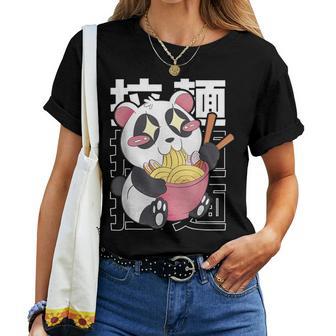 Panda Bear Ramen Giapponese Kawaii Estetica Anime Ragazza Panda Maglietta da donna - Novitaregali