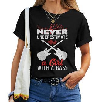 Para Bajista Es Regalo Aficionado A La Música Cuello Camiseta de mujer - Regaloses