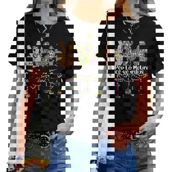 Peace Love Mardi Gras Girl Carnival Parade 2026 Women T-shirt - Thegiftio