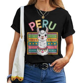 Peru Llama Peruvian Roots Peru Heritage Women T-shirt | Mazezy