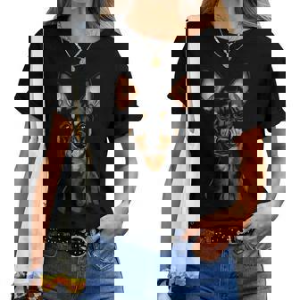 Pinscher En Miniatura Con Diseño De Perro Pinscher En Miniatura Cuello Camiseta de mujer - Regaloses