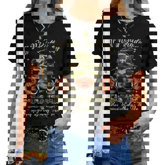 Pisces Queen Black Woman With Cap Camo It's My Birthday Women T-shirt - Thegiftio