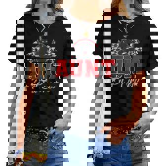 Pit Crew Race Car Racing Aunt Family Birthday Party Women T-shirt - Thegiftio