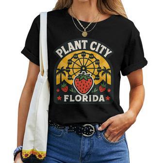 Plant City Florida Retro Festival Vibes Strawberry Florida Women T-shirt | Mazezy